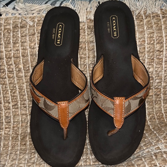 Coach Women's Tan and Brown Sandals - Picture 1 of 9
